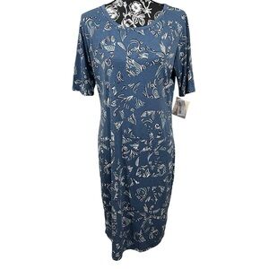 LuLaRoe Blue Floral Midi Dress